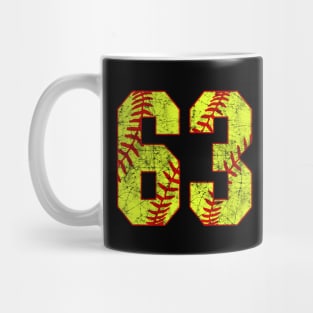 Fastpitch Softball Number 63 #63 Softball Shirt Jersey Uniform Favorite Player Biggest Fan Mug